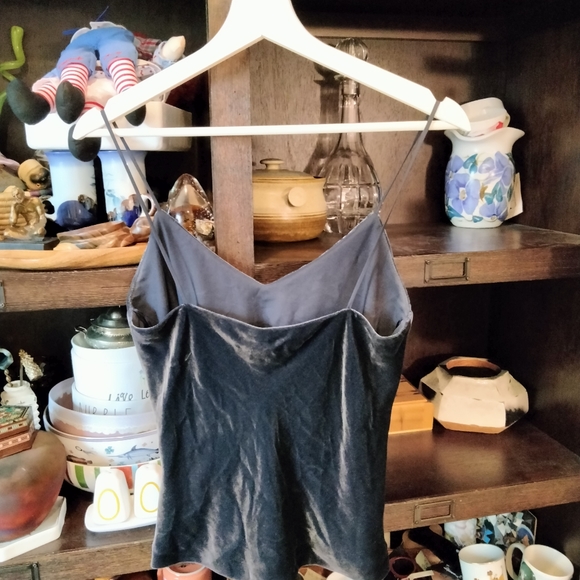Intermix Silk blend velvet camisole tank top blue - Picture 5 of 5